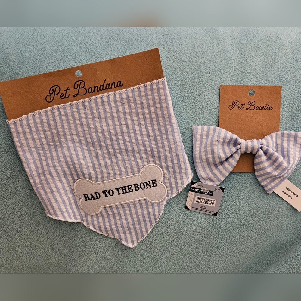 Pet bandana and bowtie